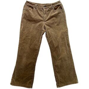 Chadwicks Womens Preppy Corduroy Straight Pants Stretch Size 14 Brown